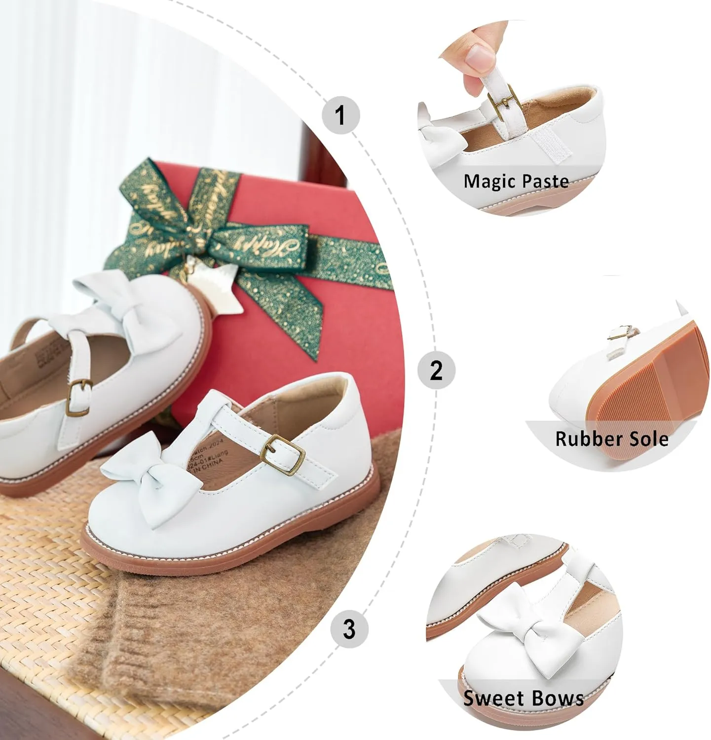 Otter MOMO Toddler/Little Girls Mary Jane Slip-on School Uniform Party Dress Shoes