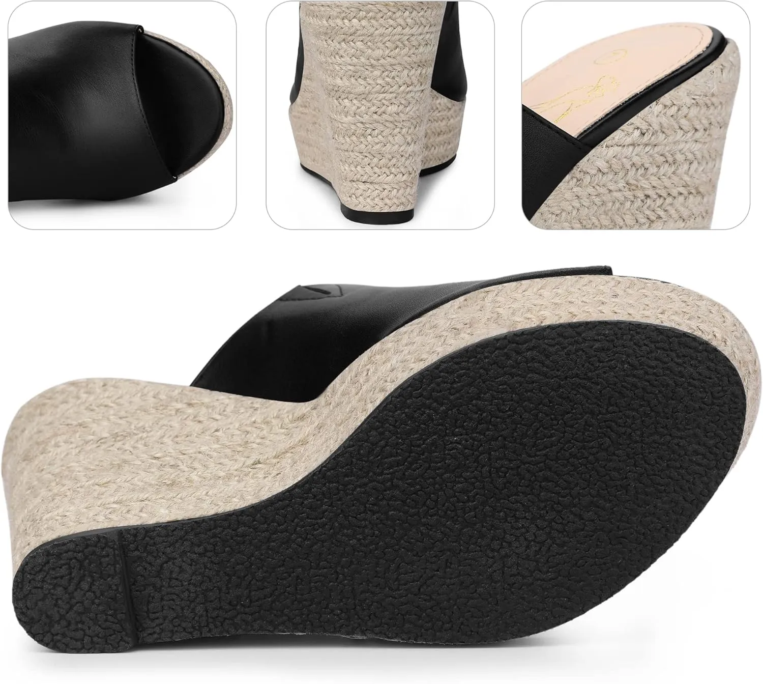 Perphy Open Toe Espadrille Wedge Heel Platform Slide Sandal for Women