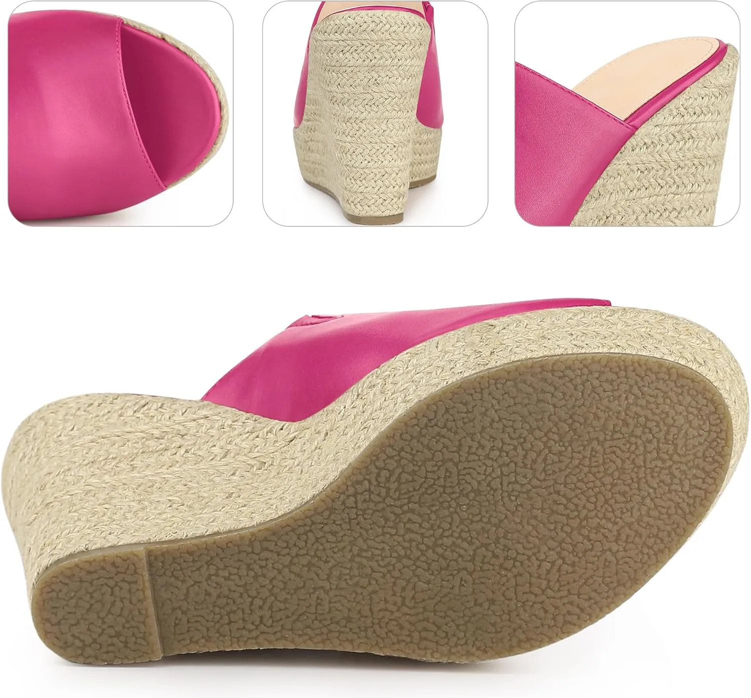 Perphy Open Toe Espadrille Wedge Heel Platform Slide Sandal for Women