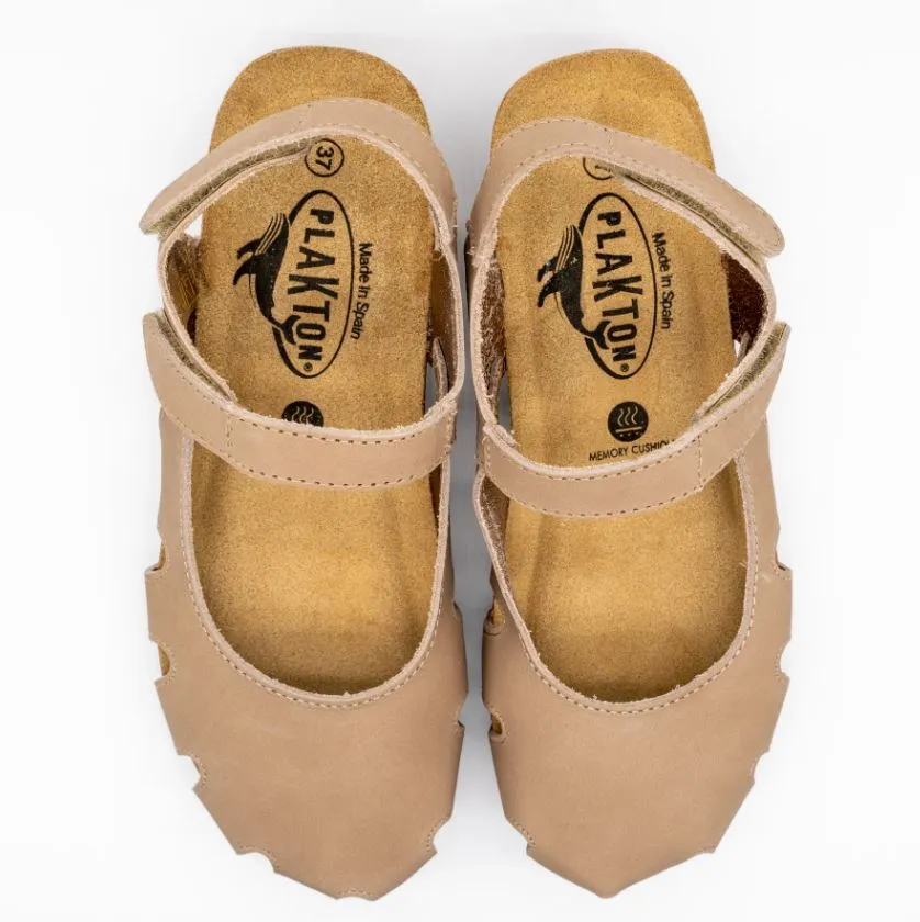 Plakton Nobuck Taupe Amy Women's Sandals 826140-TAUPE