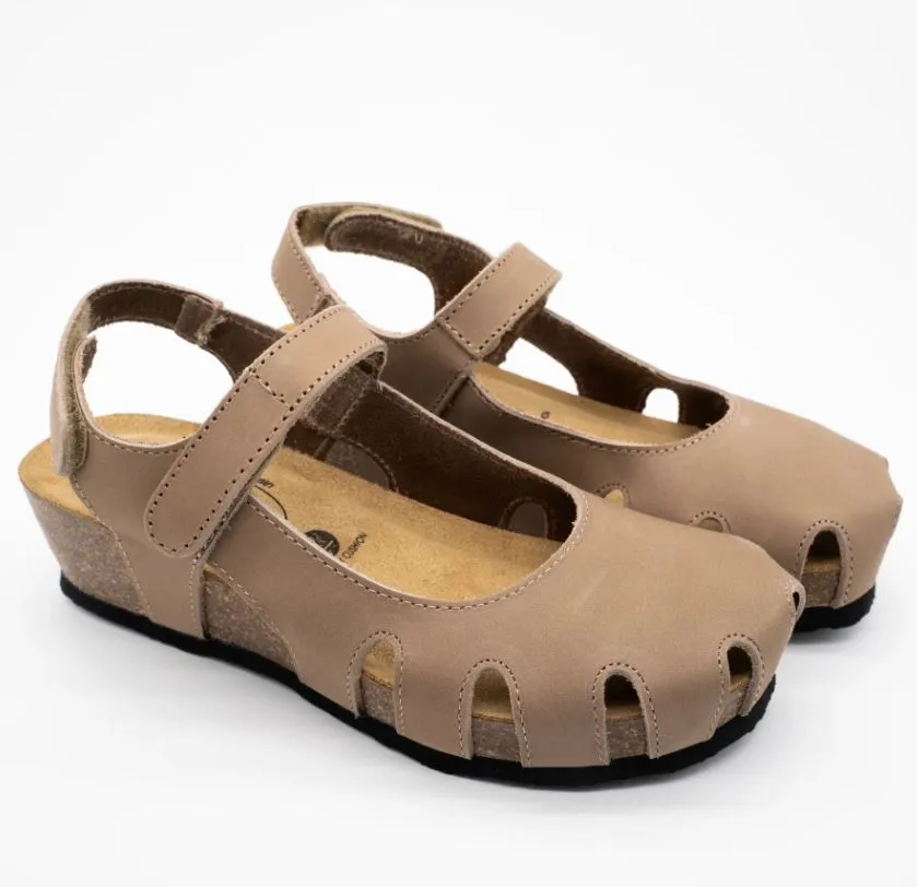 Plakton Nobuck Taupe Amy Women's Sandals 826140-TAUPE