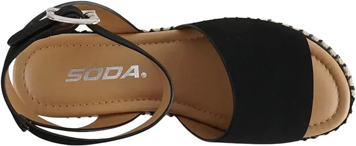 Platform Espadrille Stitch) Soda Blk Nbpu Strap (Whipped Ankle Sandal Seamless integration Topic On-sale Heel