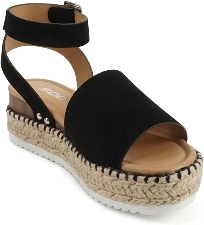 Platform Espadrille Stitch) Soda Blk Nbpu Strap (Whipped Ankle Sandal Seamless integration Topic On-sale Heel