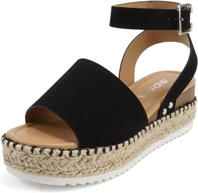 Platform Espadrille Stitch) Soda Blk Nbpu Strap (Whipped Ankle Sandal Seamless integration Topic On-sale Heel