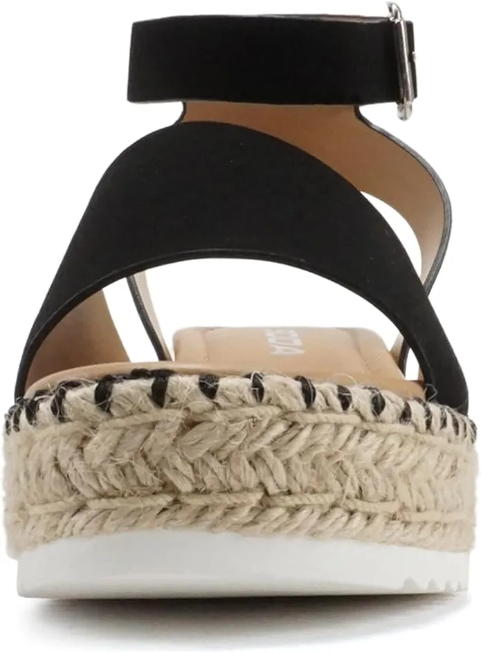 Platform Espadrille Stitch) Soda Blk Nbpu Strap (Whipped Ankle Sandal Seamless integration Topic On-sale Heel