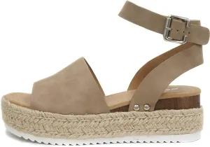 Plug-and-play Studded Topic Dark Ankle Holiday savings Toe Soda Natural Espadrilles Open Sandals Wedge Strap