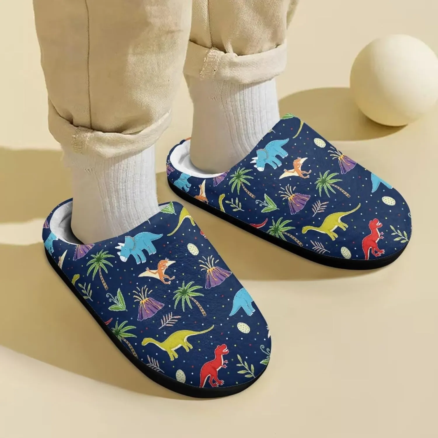 Polero Cute Printed Kids Slippers - Soft Plush Winter Slip On House Slippers
