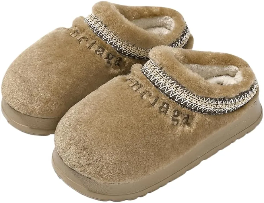Premium Comfort Furry Thermal Non Slip Men's Fuzzy House Slippers Inddor Soft Extra Warm Shoes Memory Foam Sole