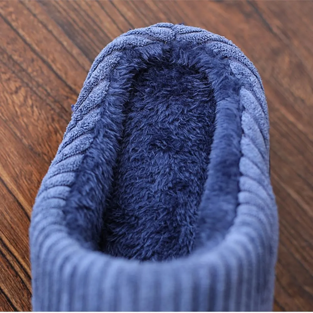 Premium Comfort Thermal Checker Plaid Non Slip Men's Fuzzy House Slippers Inddor Soft Warm Furry Shoes Plus Size