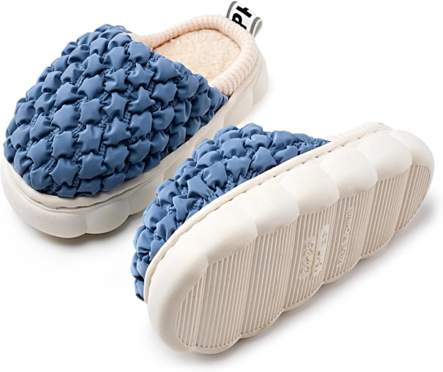 Puff Warm Slippers for Girls Boys Kids Toddlers, Cute Non-slip Kids Slippers for Indoor and Outdoor