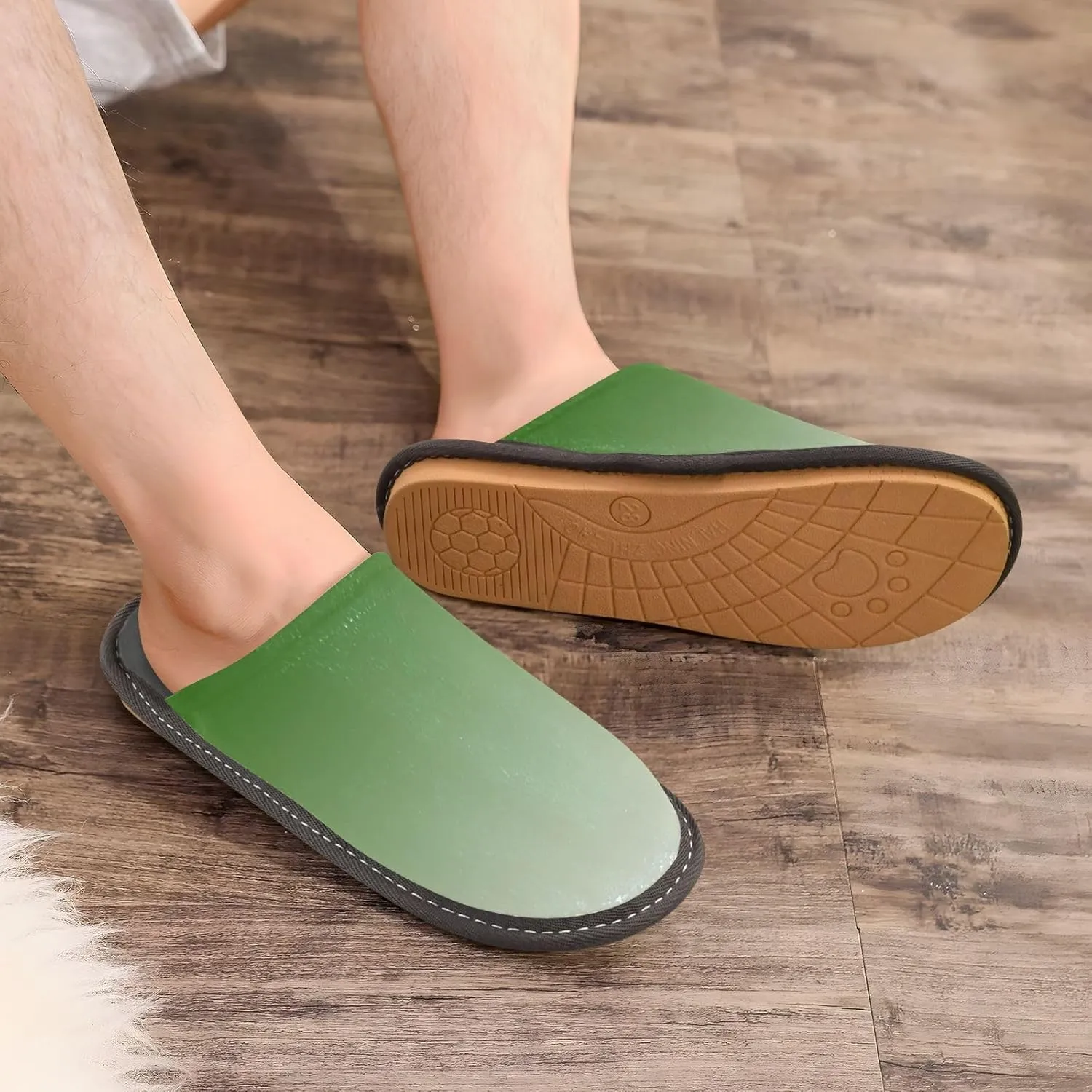 Purple Yellow Gradient House Slippers for Women Men Non-Slip Slip On Slippers