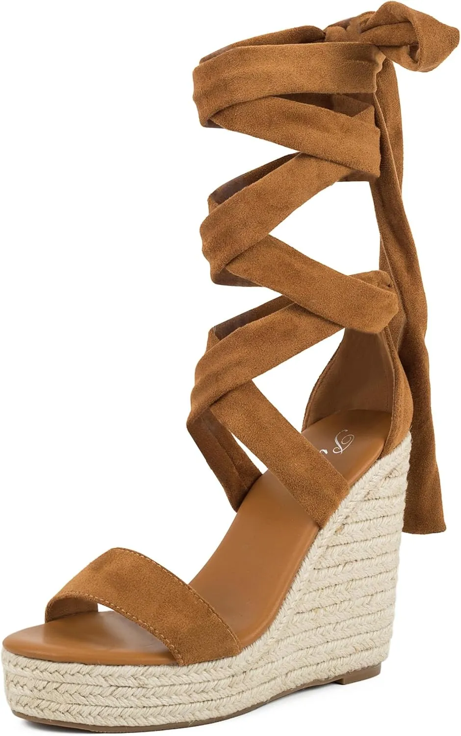Putu Vacation Wedge Sandals for Women,Espadrilles Platform Beach Sandals,Sexy Tie up Strappy Sandals