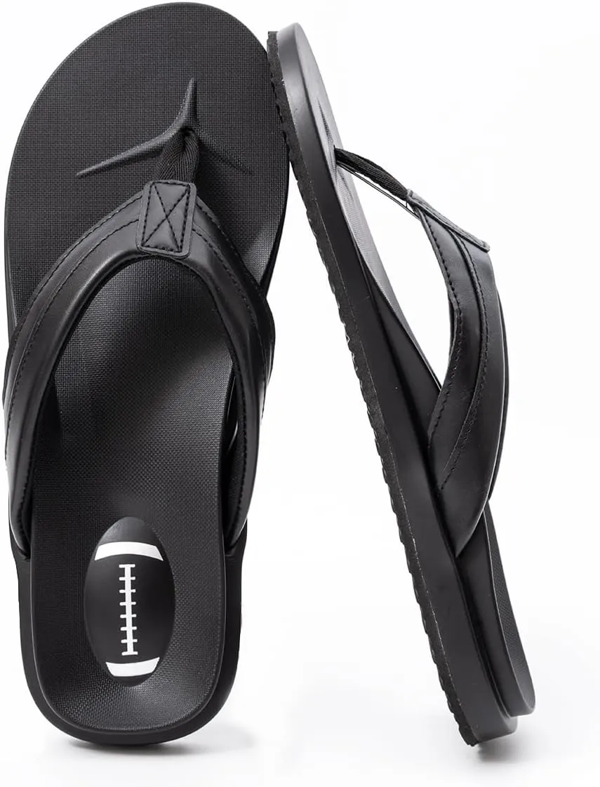 QIGEGE Flip Flop For Men with Arch Support Ultra Soft Cushion Footbed Slip On Lightweight Comfortable Thick Yoga Mat Thong Sandals Beach Thong Slides