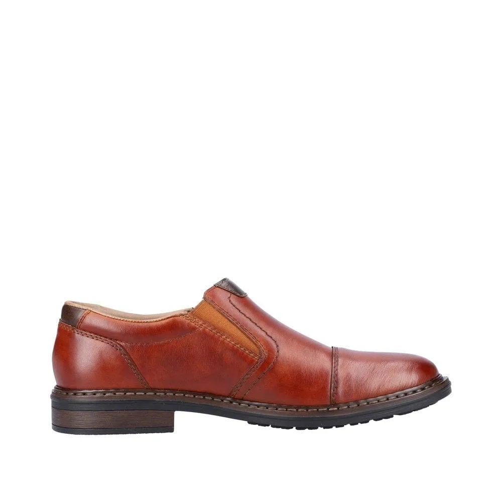 Rieker Mens 17659-23 Slip On Brown Leather Extra Wide Fit Shoes