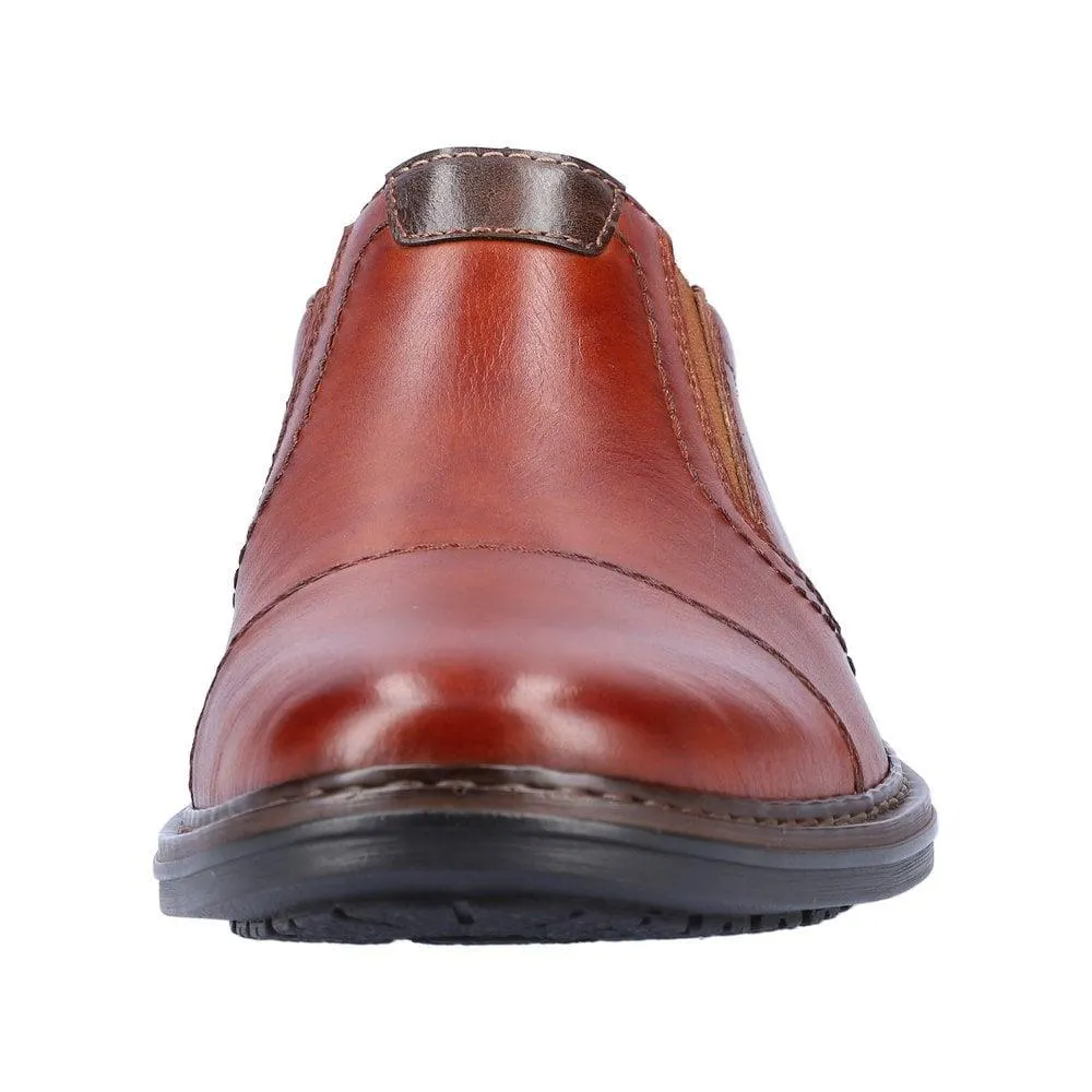 Rieker Mens 17659-23 Slip On Brown Leather Extra Wide Fit Shoes