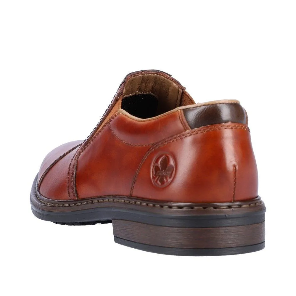 Rieker Mens 17659-23 Slip On Brown Leather Extra Wide Fit Shoes