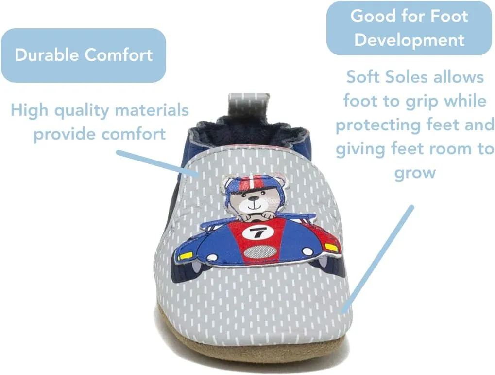 Robeez Baby Boys and Unisex Soft Soles Slip-Resistant Crib Shoes Slippers for Infant and Toddler, 0-24 Months