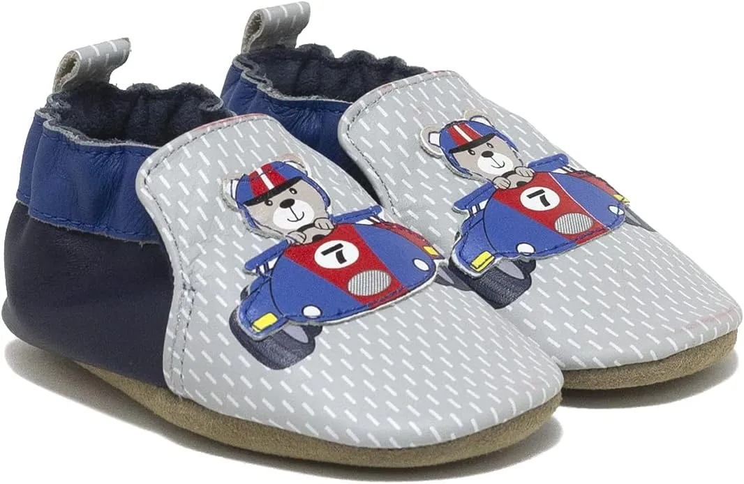 Robeez Baby Boys and Unisex Soft Soles Slip-Resistant Crib Shoes Slippers for Infant and Toddler, 0-24 Months