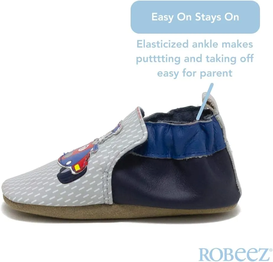 Robeez Baby Boys and Unisex Soft Soles Slip-Resistant Crib Shoes Slippers for Infant and Toddler, 0-24 Months