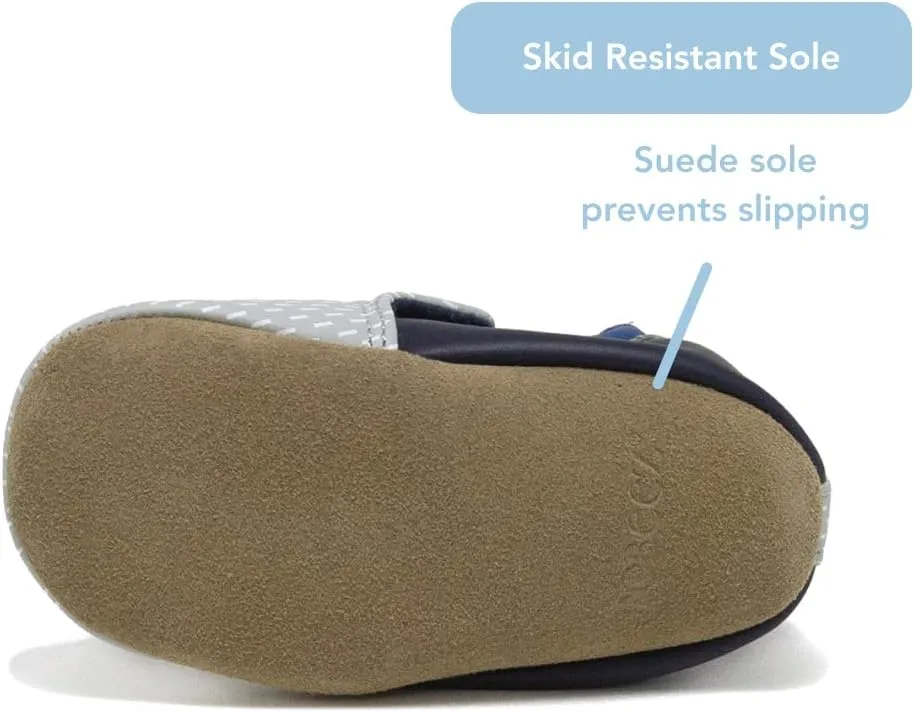 Robeez Baby Boys and Unisex Soft Soles Slip-Resistant Crib Shoes Slippers for Infant and Toddler, 0-24 Months