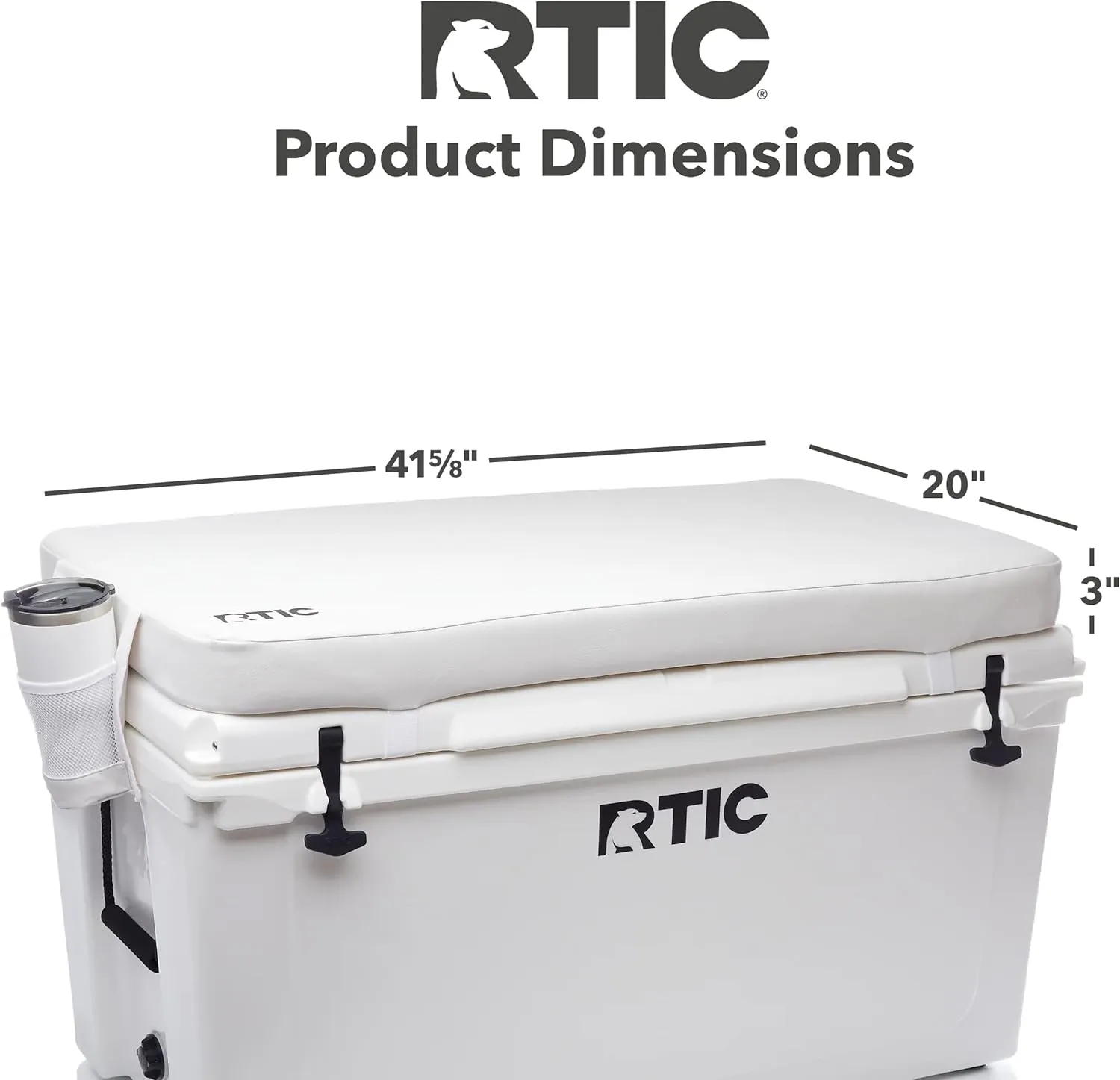 RTIC Ultra-Tough Cooler Seat Cushion, Great for Family Travels, Boating Or Hunting, Easy Clean Vinyl, Buckle Fastening and Anti Slip