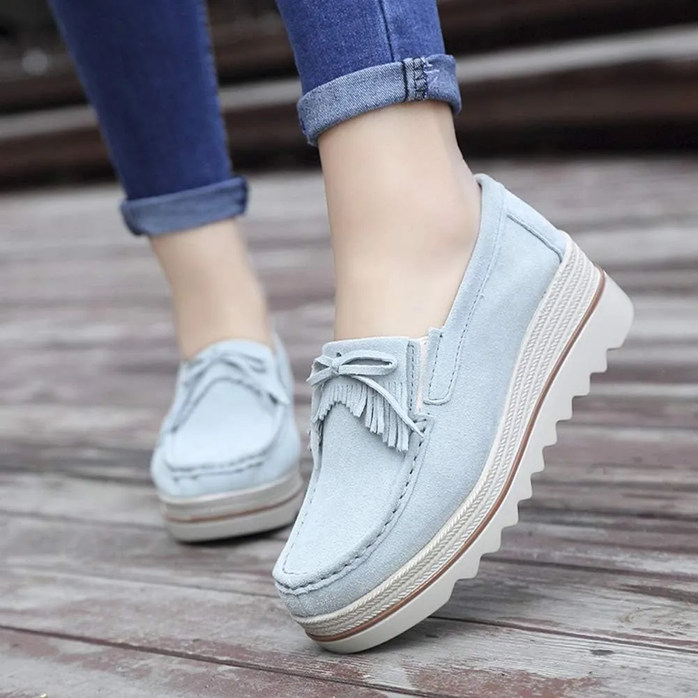 Ruiatoo Womens Slip on Loafers Comfortable Thick Soft Platform Shoes Business Casual Walking Shoes