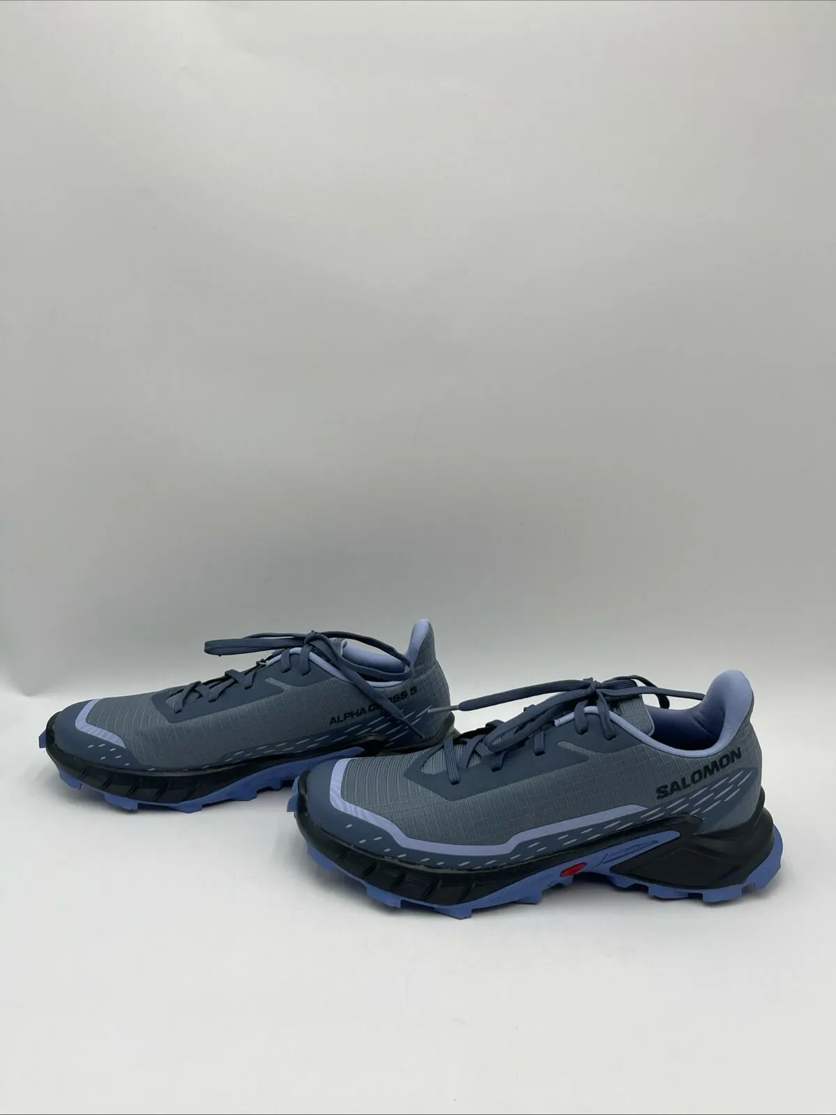 Salomon Women's Alphacross 5 Trail Running Shoes Blue Size 8.5 - Very Good