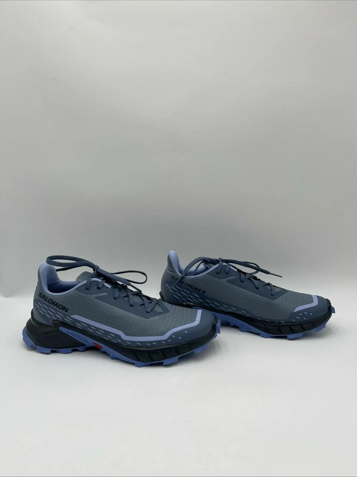 Salomon Women's Alphacross 5 Trail Running Shoes Blue Size 8.5 - Very Good