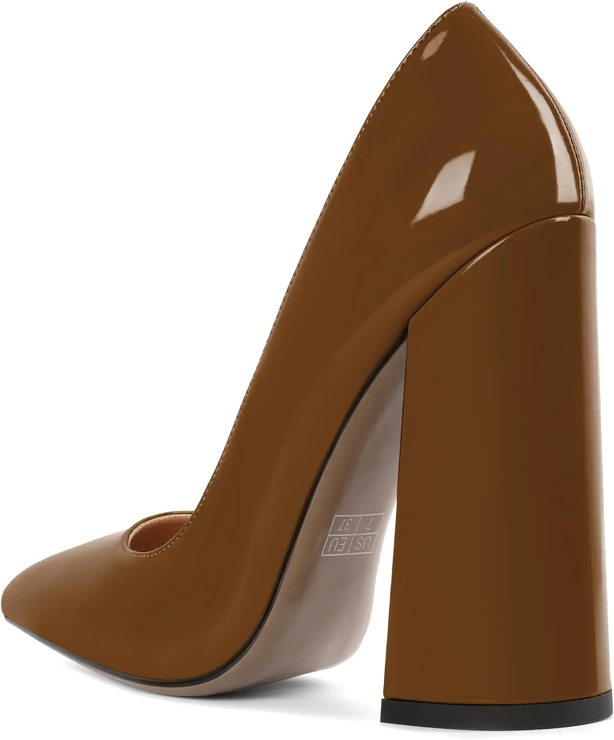 SAMMITOP Women's Chunky High Heel Pumps Pointed Toe Slip On Party Dress Shoes