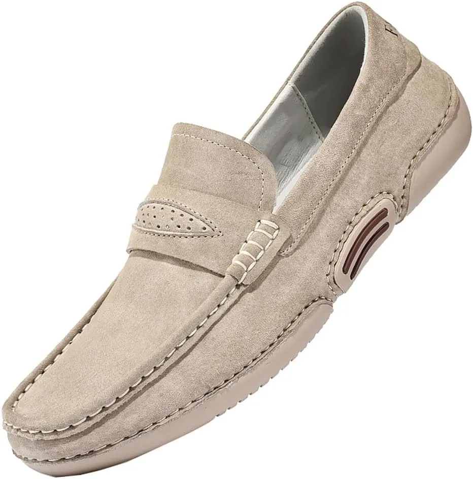 Santimon Men's Penny Loafers Driving Shoes Knit Moccasin Slip-on Loafer Breathable Soft Sole Walking Shoes