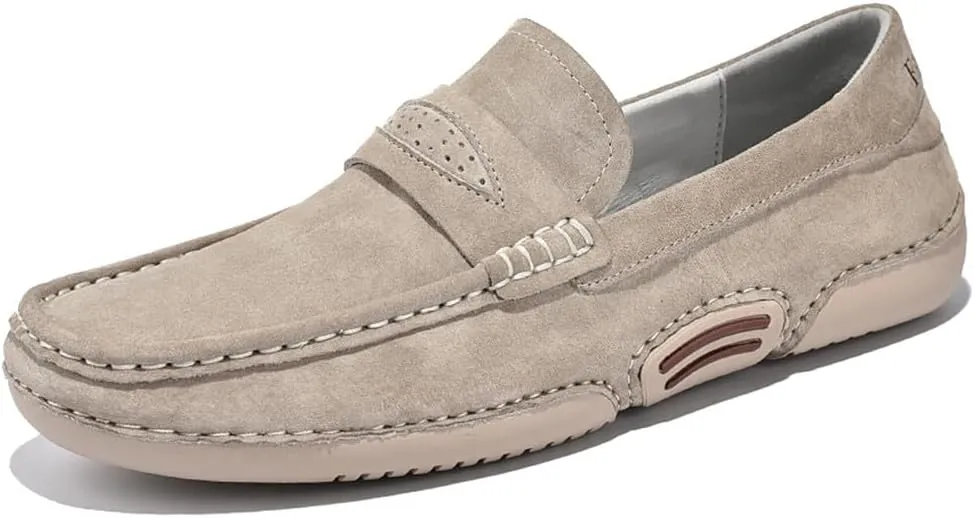 Santimon Men's Penny Loafers Driving Shoes Knit Moccasin Slip-on Loafer Breathable Soft Sole Walking Shoes