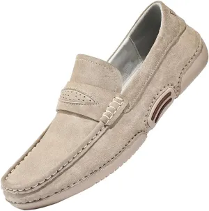 Santimon Men's Penny Loafers Driving Shoes Knit Moccasin Slip-on Loafer Breathable Soft Sole Walking Shoes
