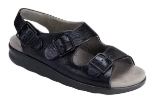 SAS Black Relaxed Heel Strap Sandal