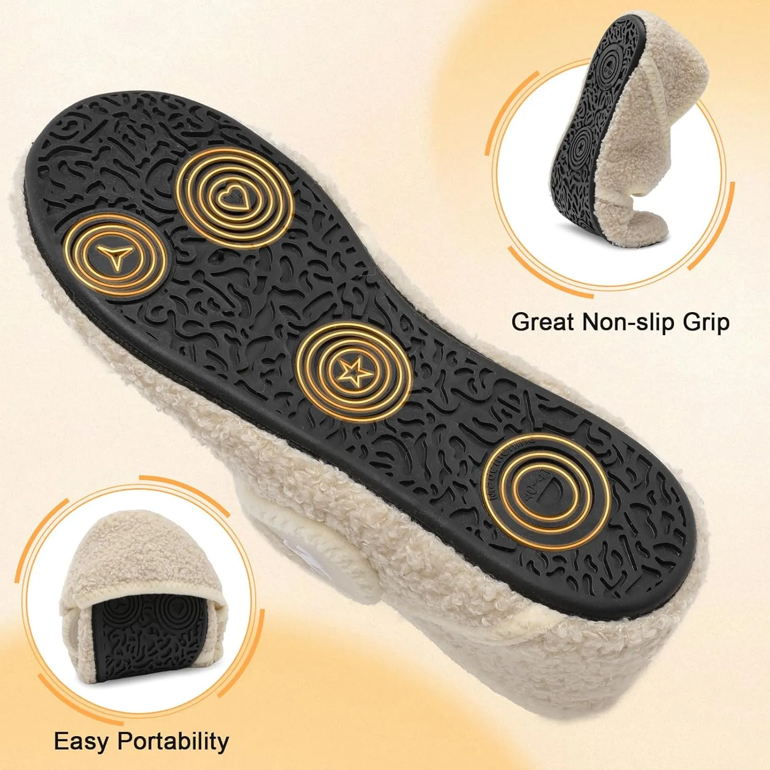Scurtain Comfy House Slippers for Women Men Wide Diabetic Sock Slippers Soft Slip On Slippers Cozy Barefoot House Shoes