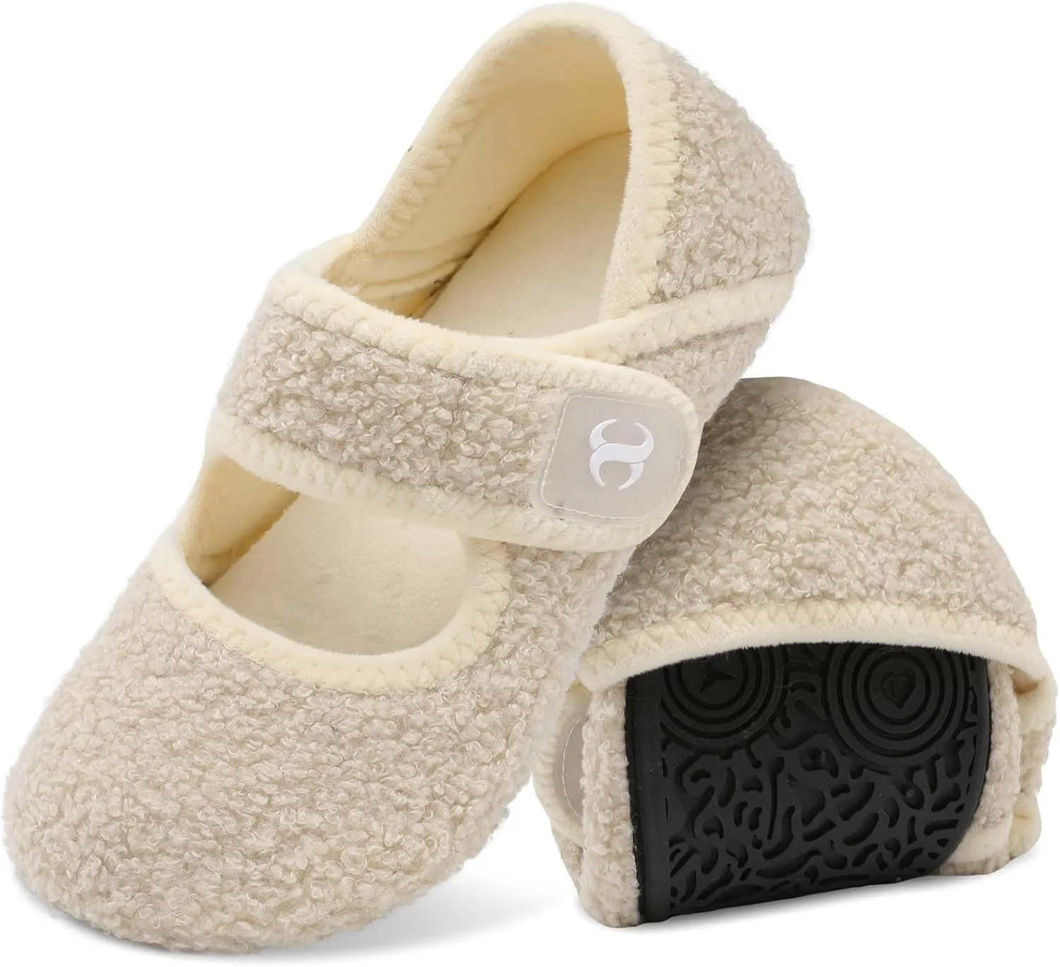 Scurtain Comfy House Slippers for Women Men Wide Diabetic Sock Slippers Soft Slip On Slippers Cozy Barefoot House Shoes