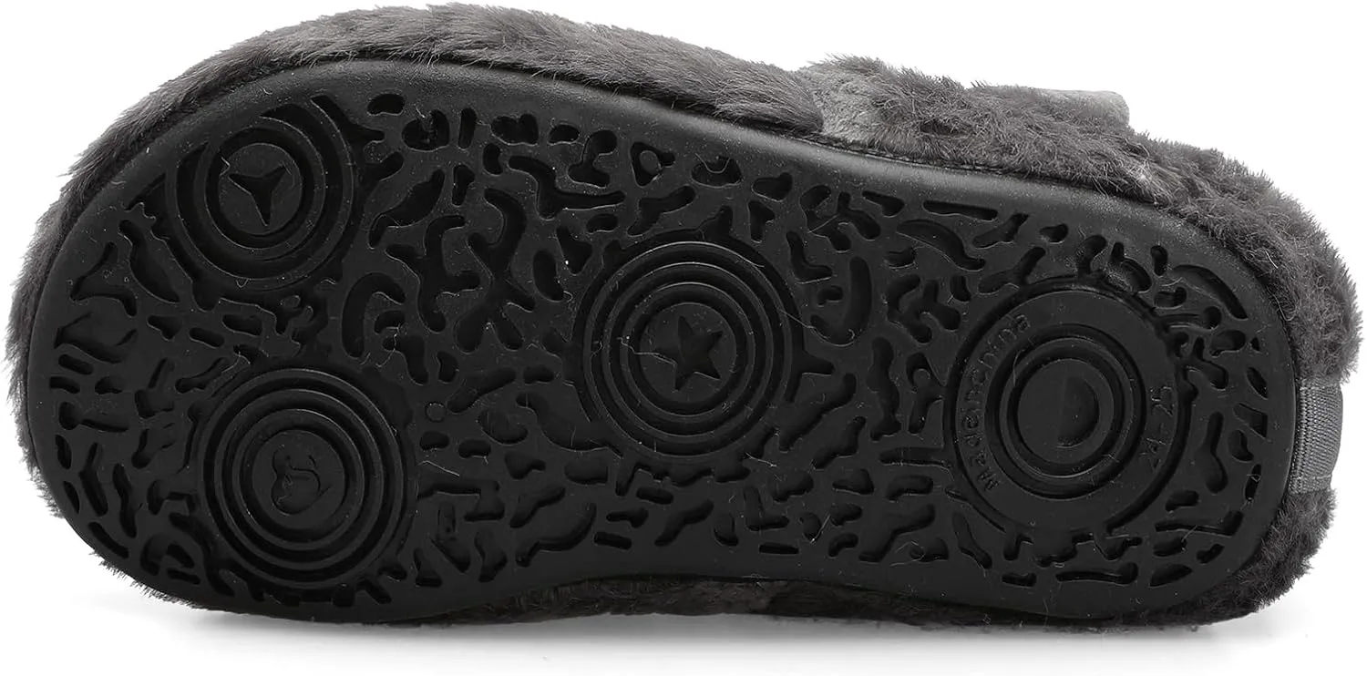 Scurtain Unisex Kids Toddler Slippers Socks Artificial Woolen Slippers with Non-slip Rubber Sole
