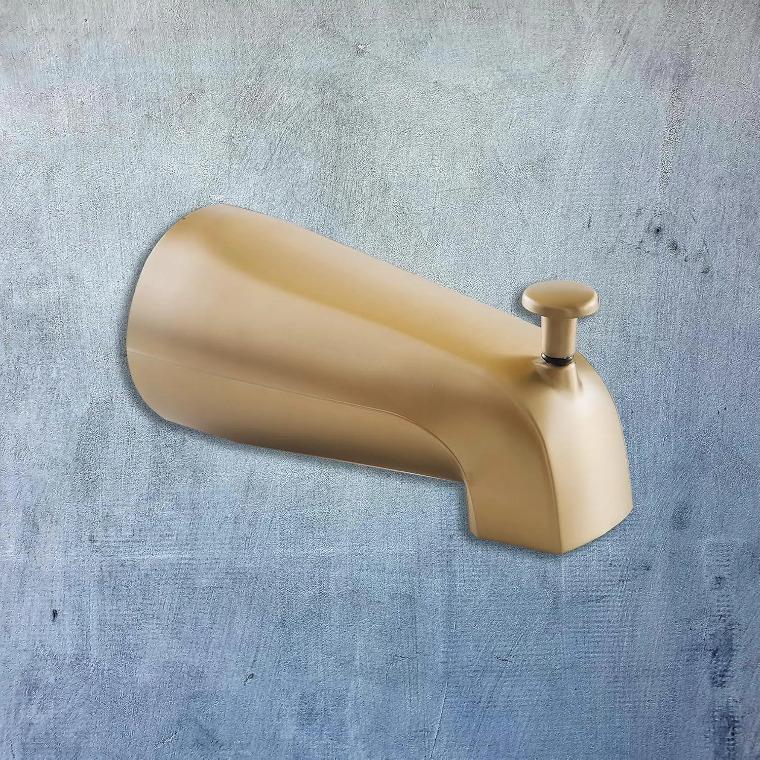 SENTO Slip On Gold Universal Bathroom Tub Spout with Diverter, Durable Heavy Duty Metal Bathtub Faucet with Shower Diverter - 4 Inches 1/2" Copper Pipe, Satin Bras