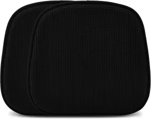 Shinnwa Dining Chair Cushions 2 Pack, Non Slip Indoor Chair Pads, U-Shaped Kitchen Seat Cushions, Set of 2, 15 x 16 Inches, Black