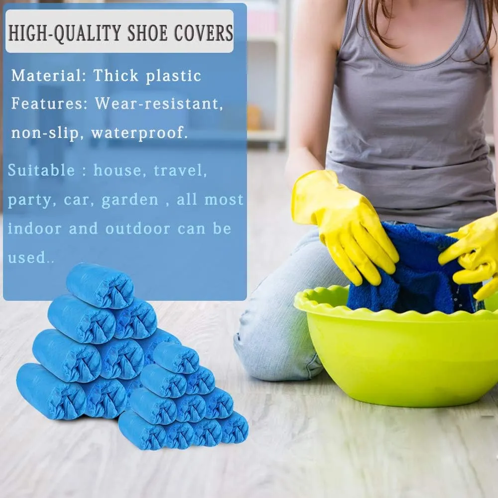 Shoe Covers Disposable,200Pack（100Pairs）Boot Covers Waterproof Non-Slip One Size Fits Most for Rain,Indoor,Women,Men and More