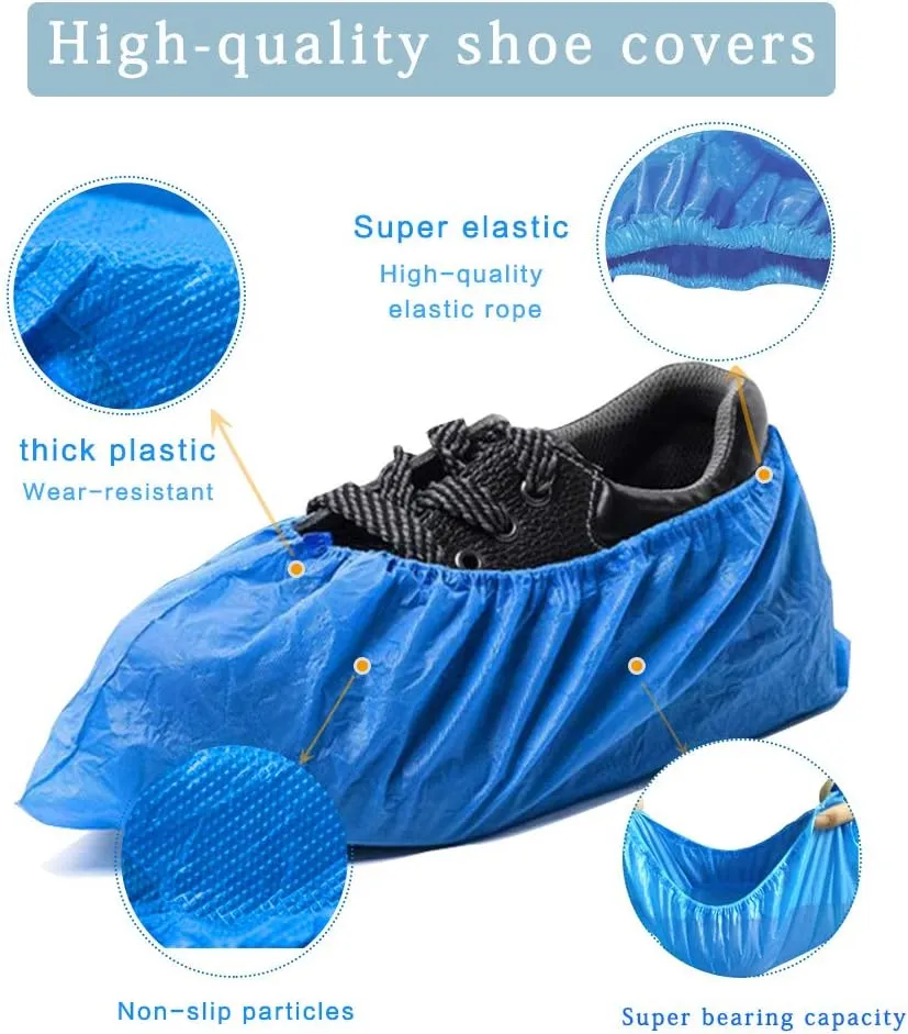Shoe Covers Disposable,200Pack（100Pairs）Boot Covers Waterproof Non-Slip One Size Fits Most for Rain,Indoor,Women,Men and More