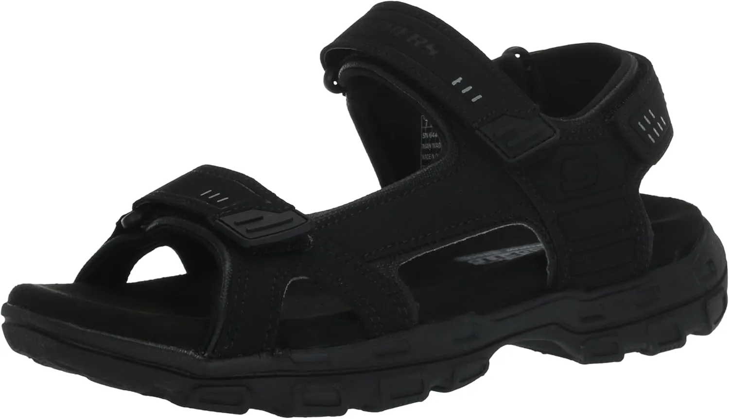 Skechers Men's Garver-Louden 64487 Open Toe Sandal W/Strap Closure, Black, 13 EW US