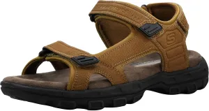 Skechers Men's Garver-Louden 64487 Open Toe Sandal W/Strap Closure, Desert, 10 M US