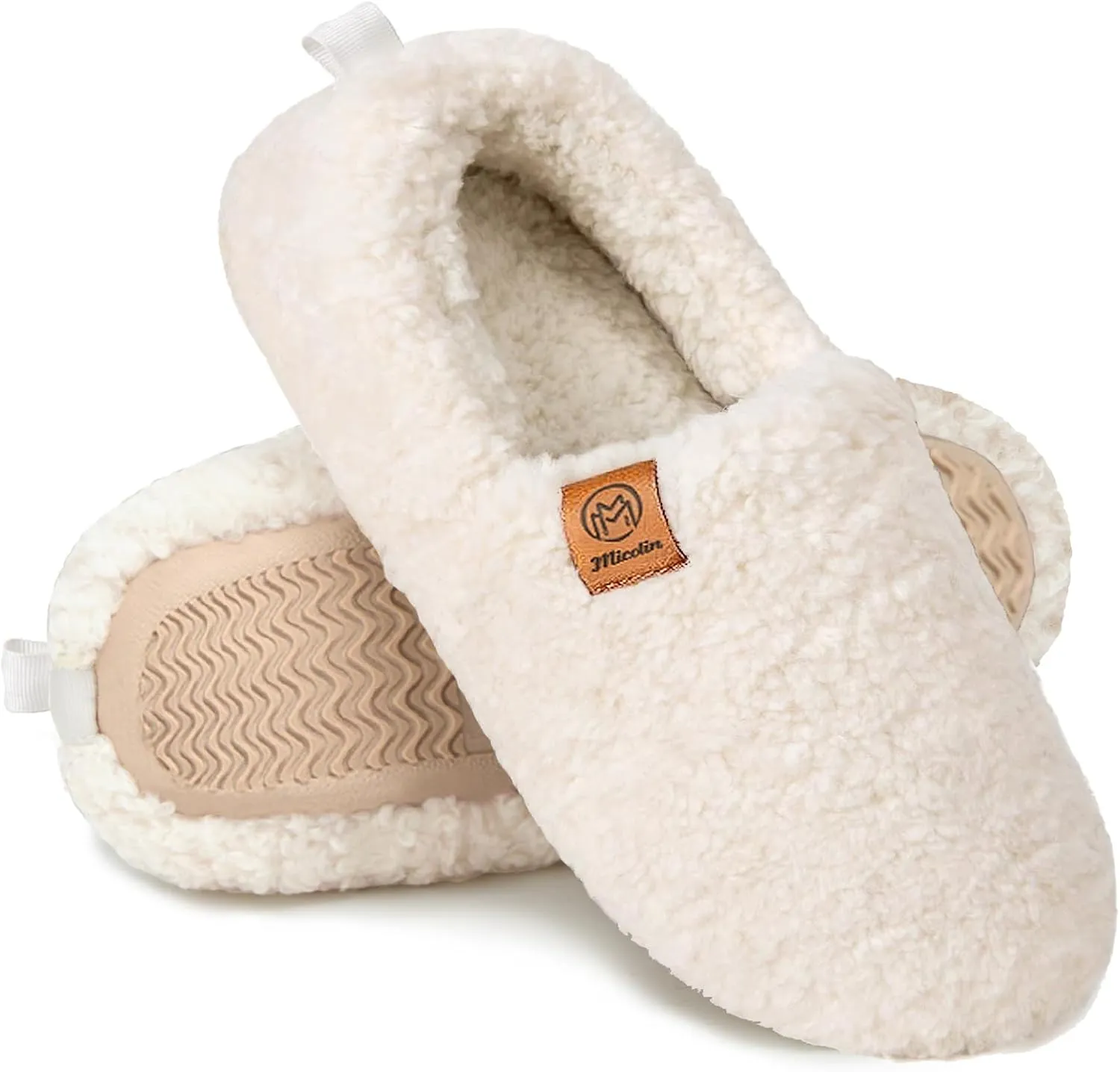 Slippers For Women House Winter Warm With Memory Foam Indoor Fuzzy Cute Comfort Fleece Lining Anti-Skid Soft Loafer Shoes