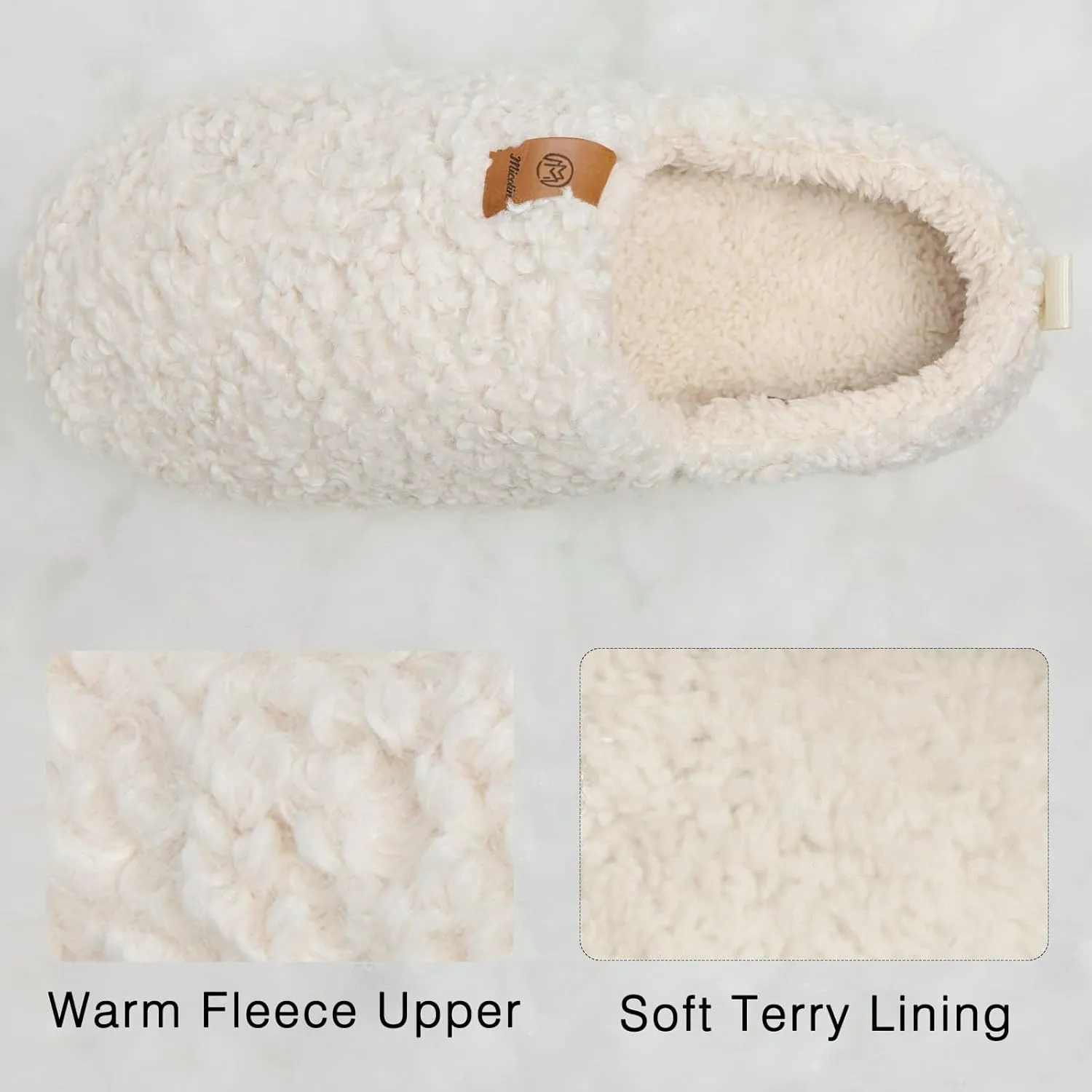 Slippers For Women House Winter Warm With Memory Foam Indoor Fuzzy Cute Comfort Fleece Lining Anti-Skid Soft Loafer Shoes