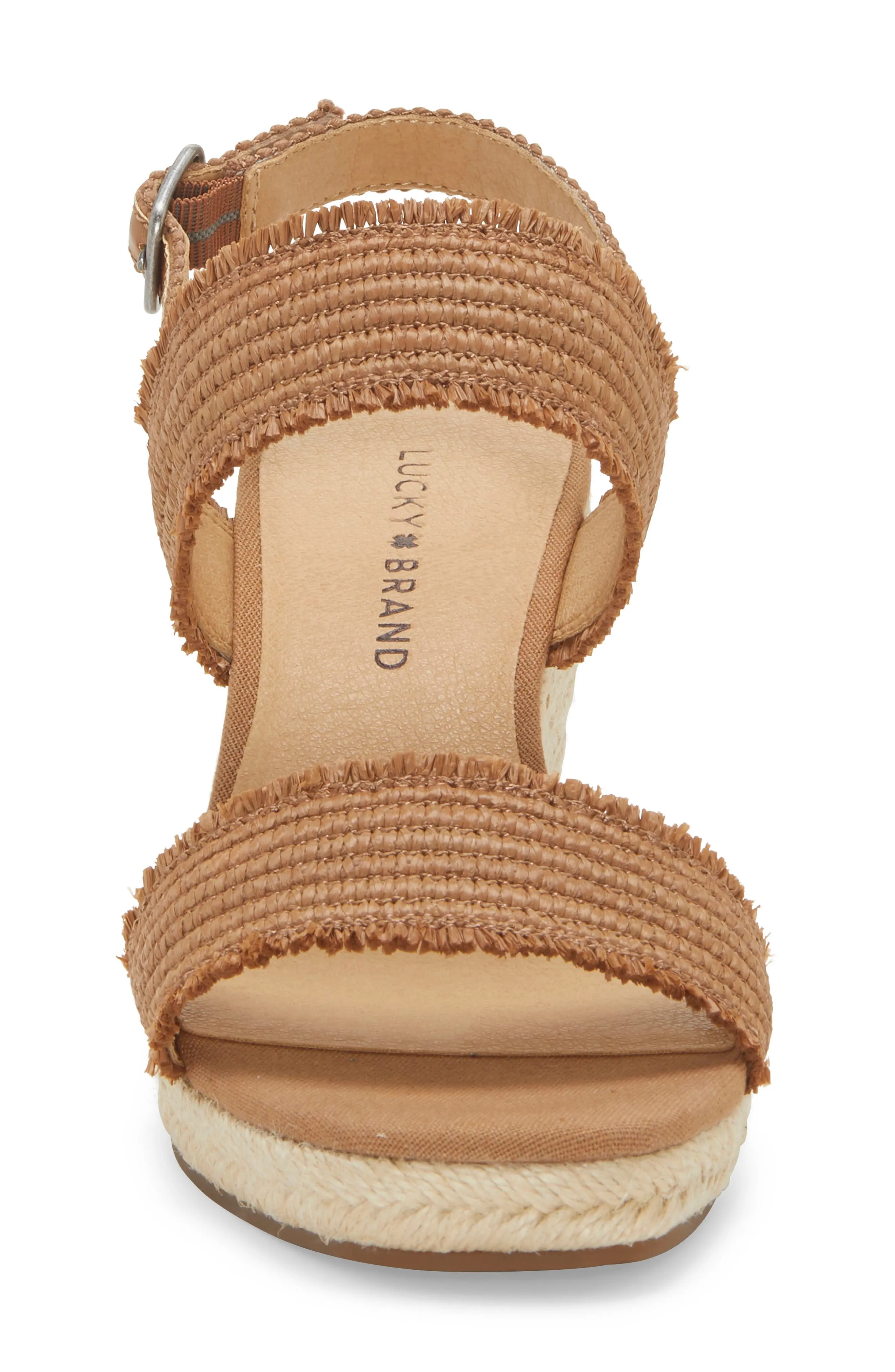 Smart-powered Espadrille Platforms Wedge Lucky Beautifully designed Sandal Latte Minjah Brand Jute-Wrapped Nude