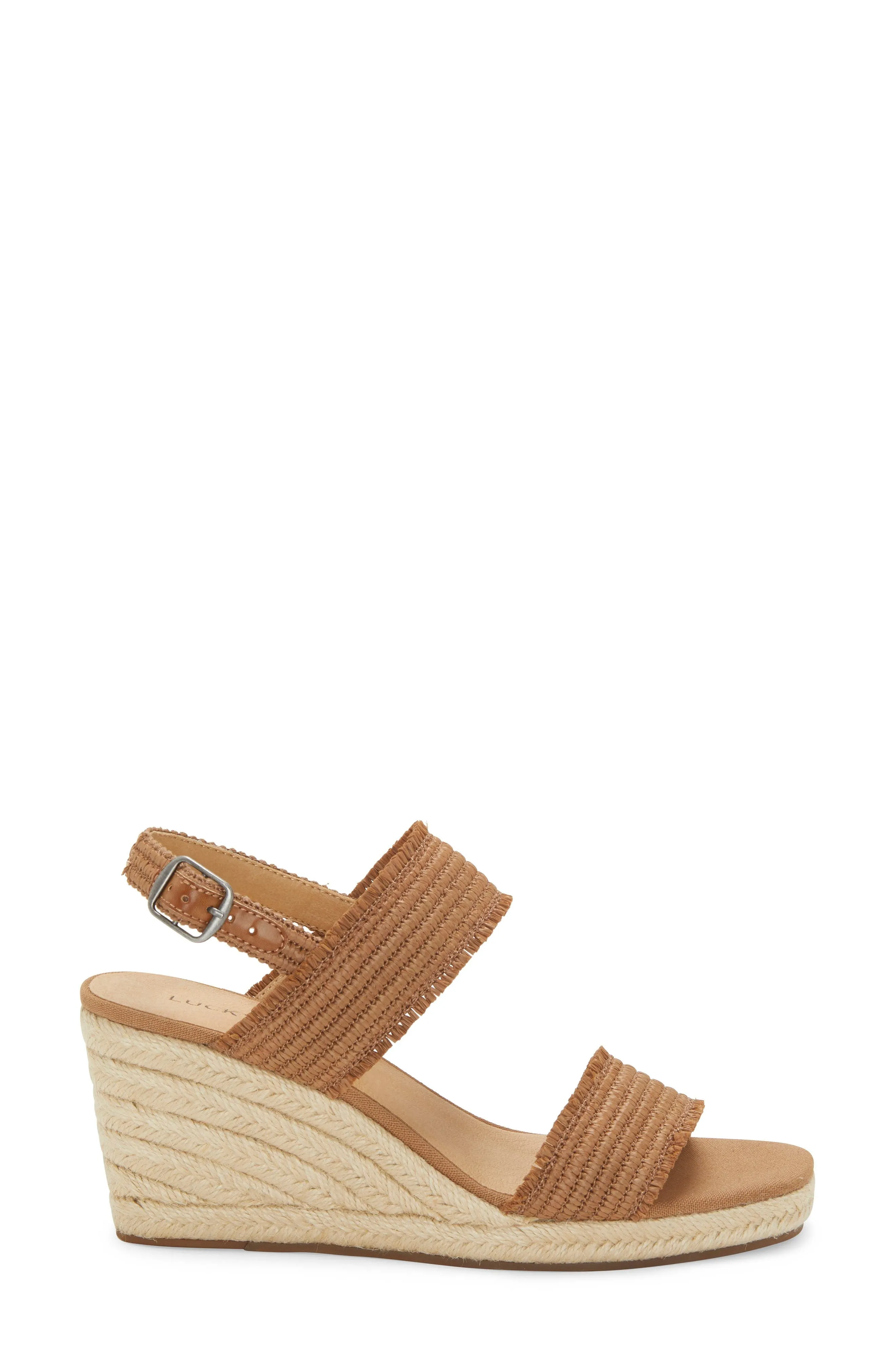 Smart-powered Espadrille Platforms Wedge Lucky Beautifully designed Sandal Latte Minjah Brand Jute-Wrapped Nude