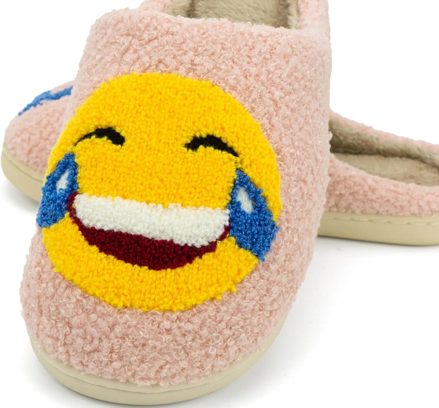 Smiley Face Slippers for Women Soft Plush Lightweight Cozy Indoor and Outdoor Slippers Slip-on House slippers, Slippers for Men Slip-on Anti-Skid Sole Smiley Slippers for girls Cute and Cumfy