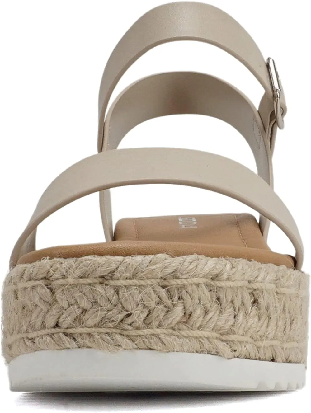 Soda CLIP ~ Women Open Toe Ankle Strap Platform Espadrille Sandal
