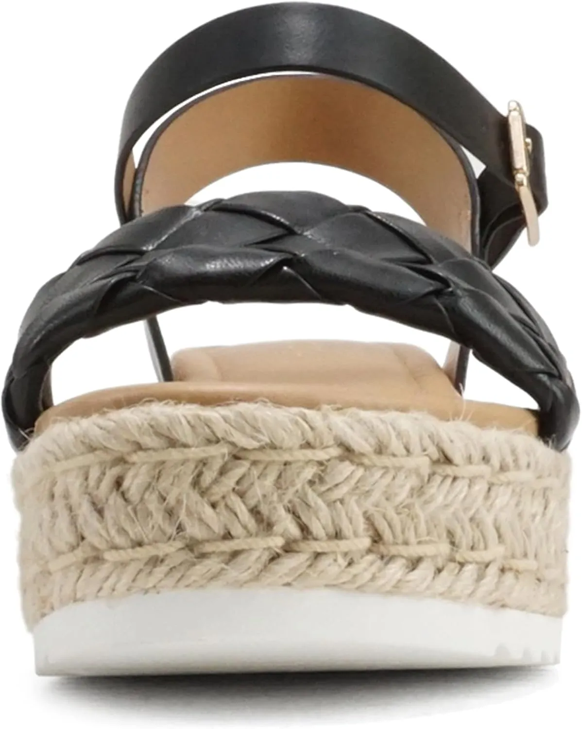 Soda CLIP ~ Women Open Toe Ankle Strap Platform Espadrille Sandal