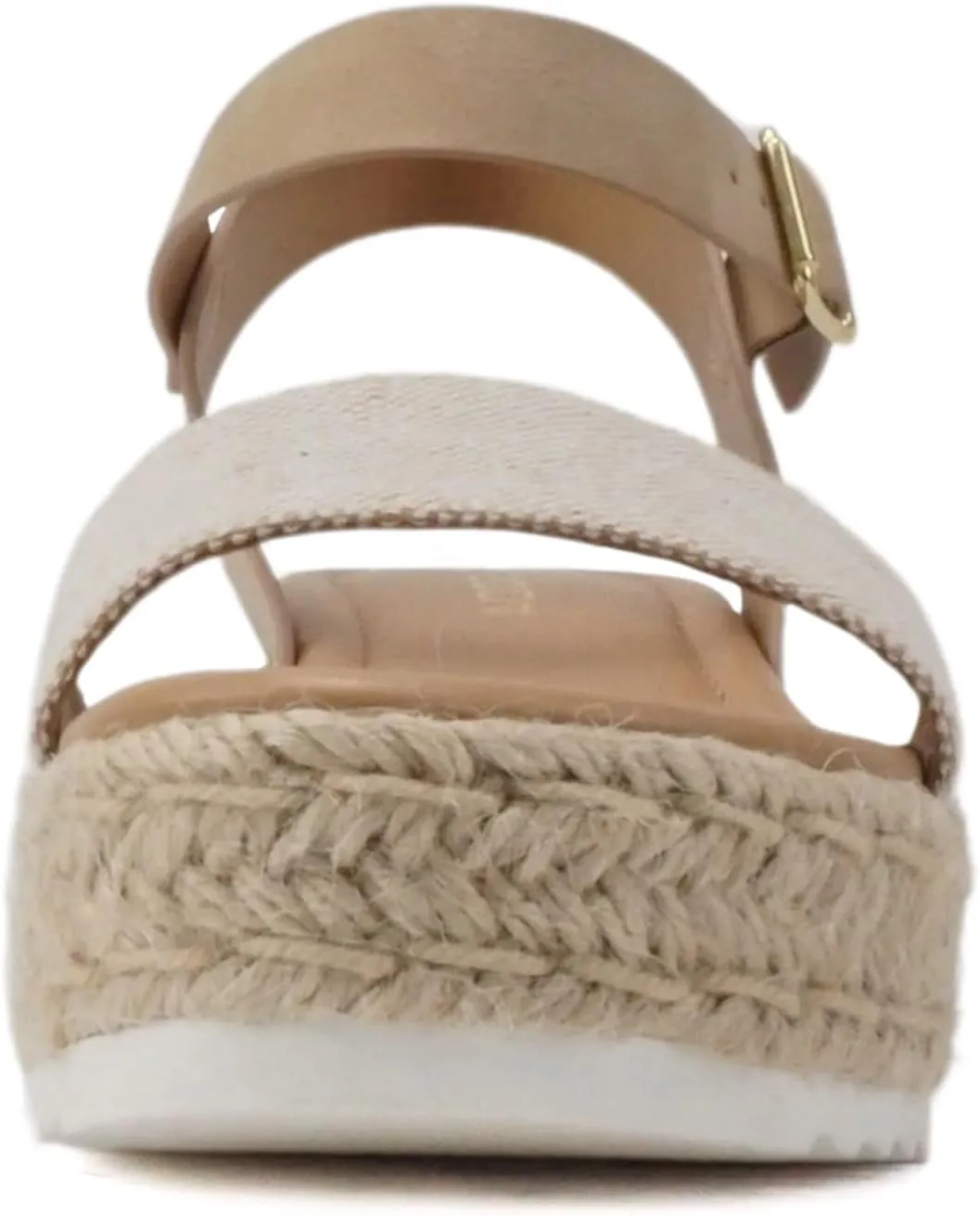 Soda CLIP ~ Women Open Toe Ankle Strap Platform Espadrille Sandal